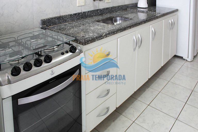 Apartamento frente mar com sacada gourmet