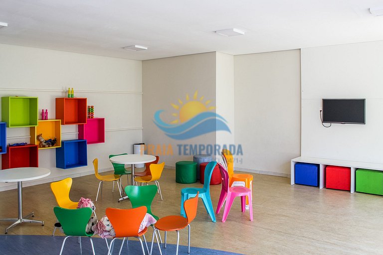 Apartamento próximo da praia com área de lazer completa