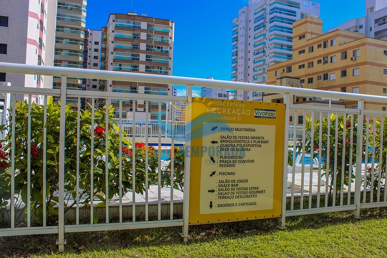 Apartamento próximo da praia com área de lazer completa