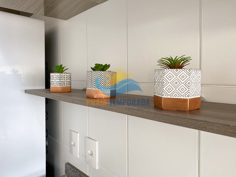 Apartamento próximo da praia com área de lazer completa