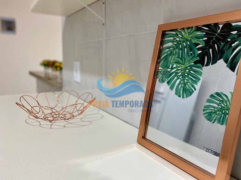 Apto temporada com vista para o mar da sacada na Guilhermina