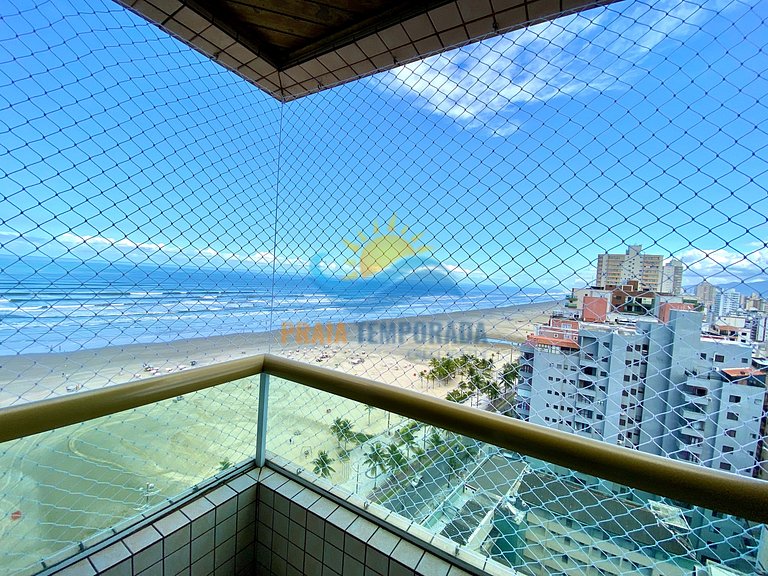 Apartamento frente mar com sacada gourmet