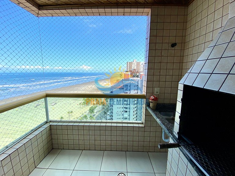 Apartamento frente mar com sacada gourmet