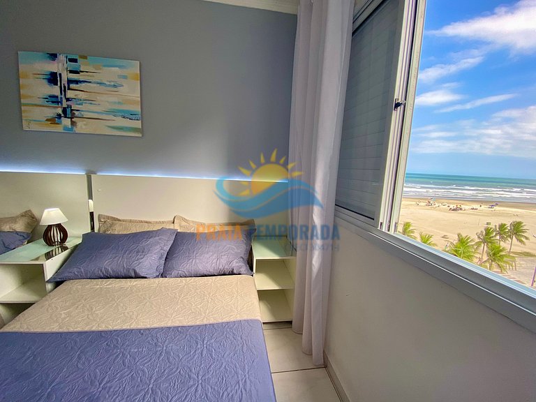 Apartamento com churrasqueira e linda vista para o mar