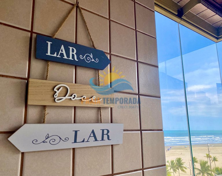 Apartamento com churrasqueira e linda vista para o mar