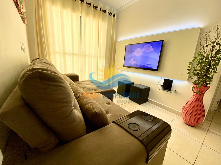 Apartamento próximo da praia com área de lazer completa