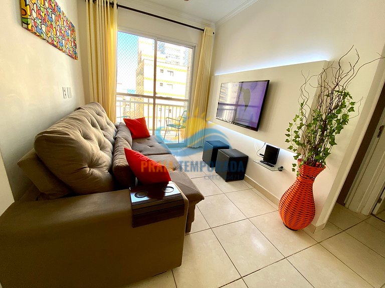 Apartamento próximo da praia com área de lazer completa