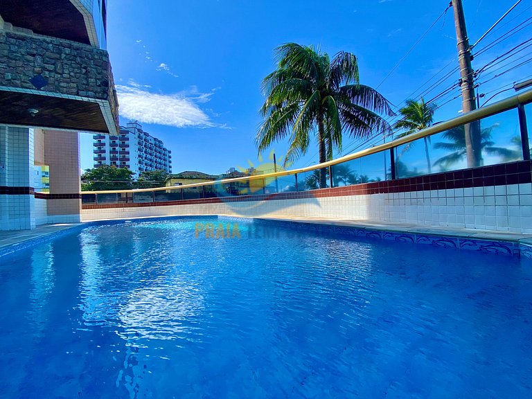 Apartamento frente ao mar com piscina com cascata