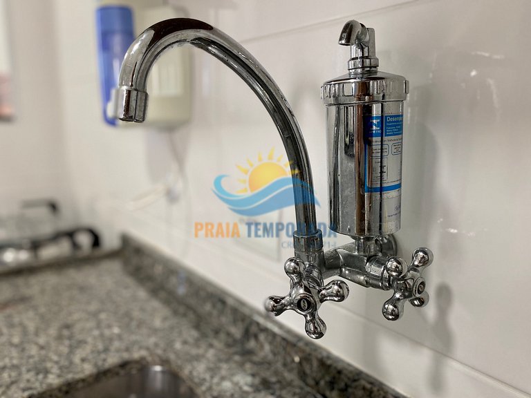 T124 - Apto com churrasqueira | Wi-fi, apenas 100m da praia