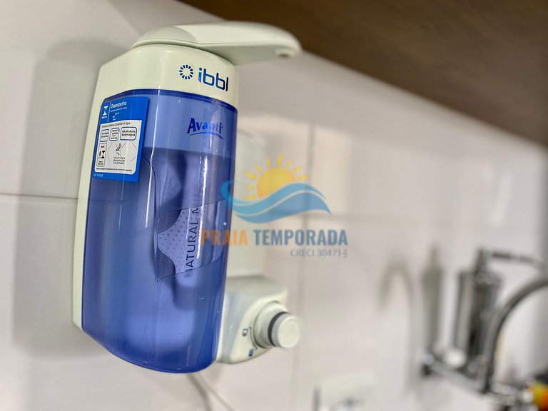 T124 - Apto com churrasqueira | Wi-fi, apenas 100m da praia