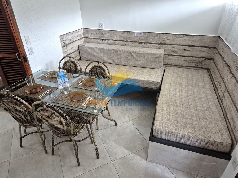 Apartamento 06-C de 1 dormitório para 5 pessoas a duas quadr
