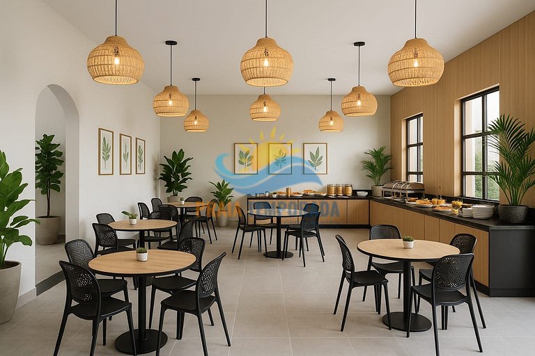 Suíte vista para o mar, banheira e café da manhã