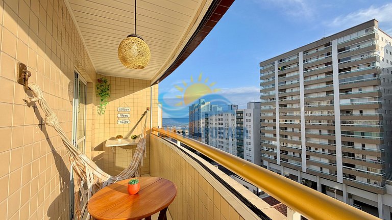 Apto temporada com vista para o mar da sacada na Guilhermina