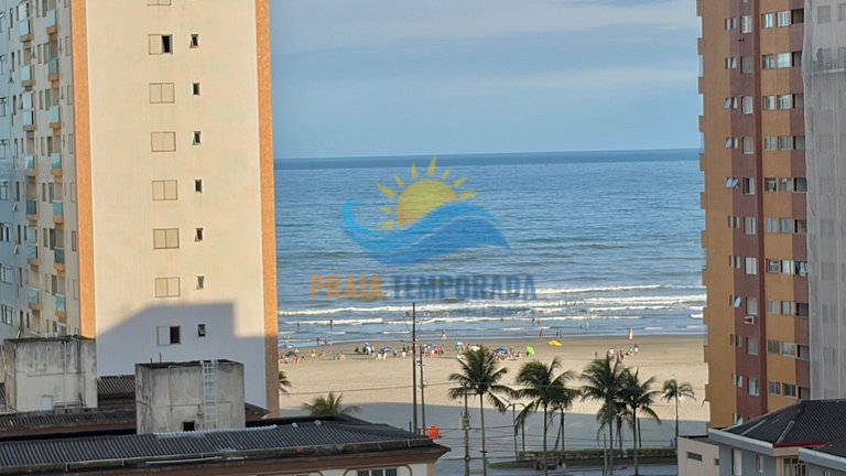 Apto temporada com vista para o mar da sacada na Guilhermina