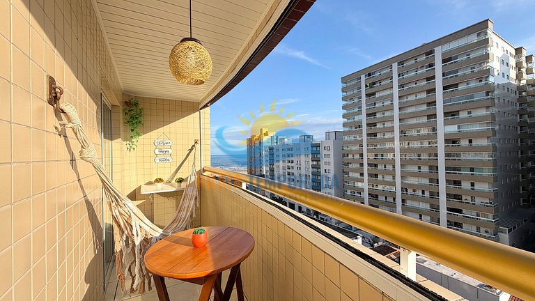 Apto temporada com vista para o mar da sacada na Guilhermina