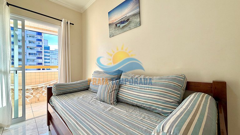 Apto temporada com vista para o mar da sacada na Guilhermina