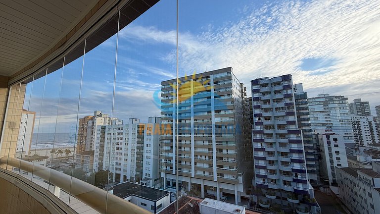 Apto temporada com vista para o mar da sacada na Guilhermina